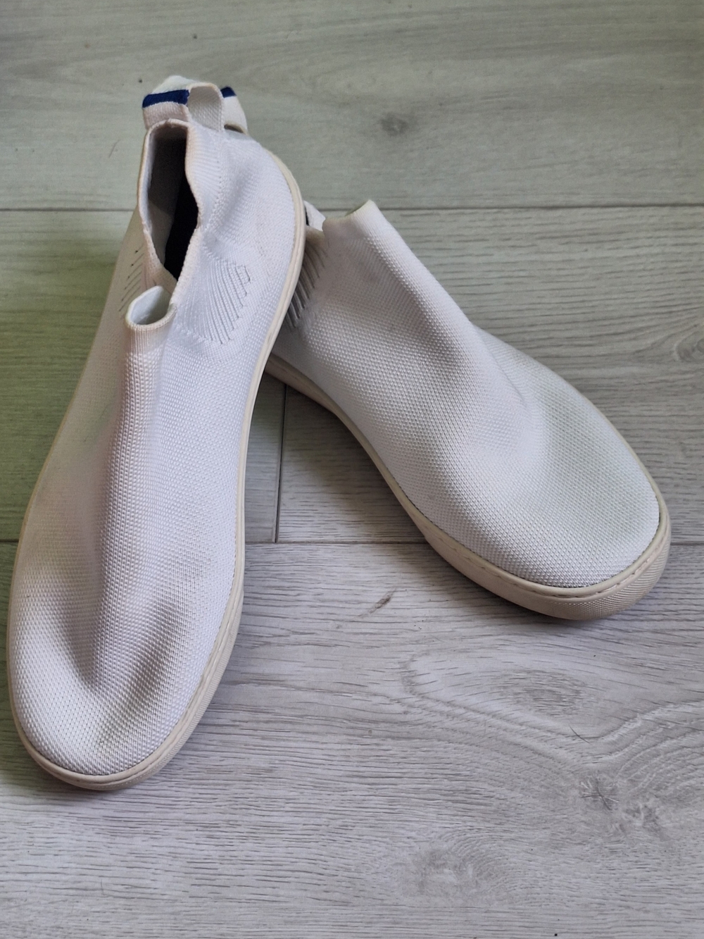 Rothy's White Knit Slip-On Loafers